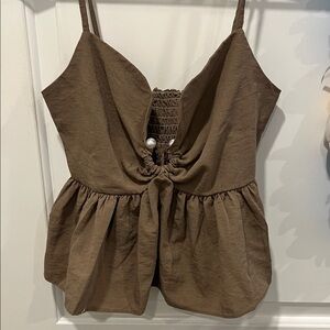 Brown Sleeveless Top